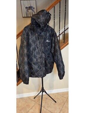 Makaveli Branded Black Patterned Hooded Jacket Size L